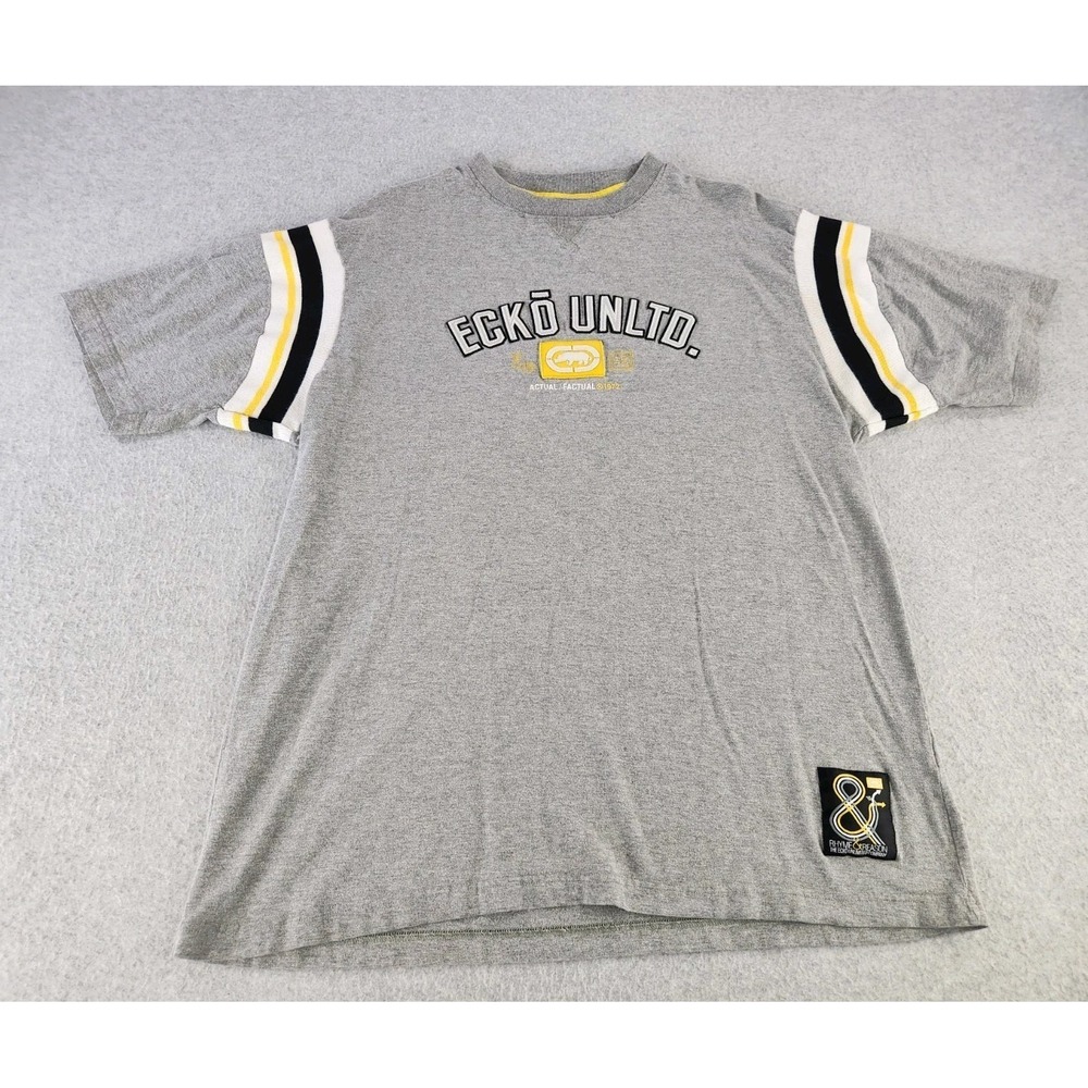 Vintage Y2K Echo Unlimited Thick T-shirt Pittsburgh Steelers Colors Men's XL 2XL - Picture 12 of 12